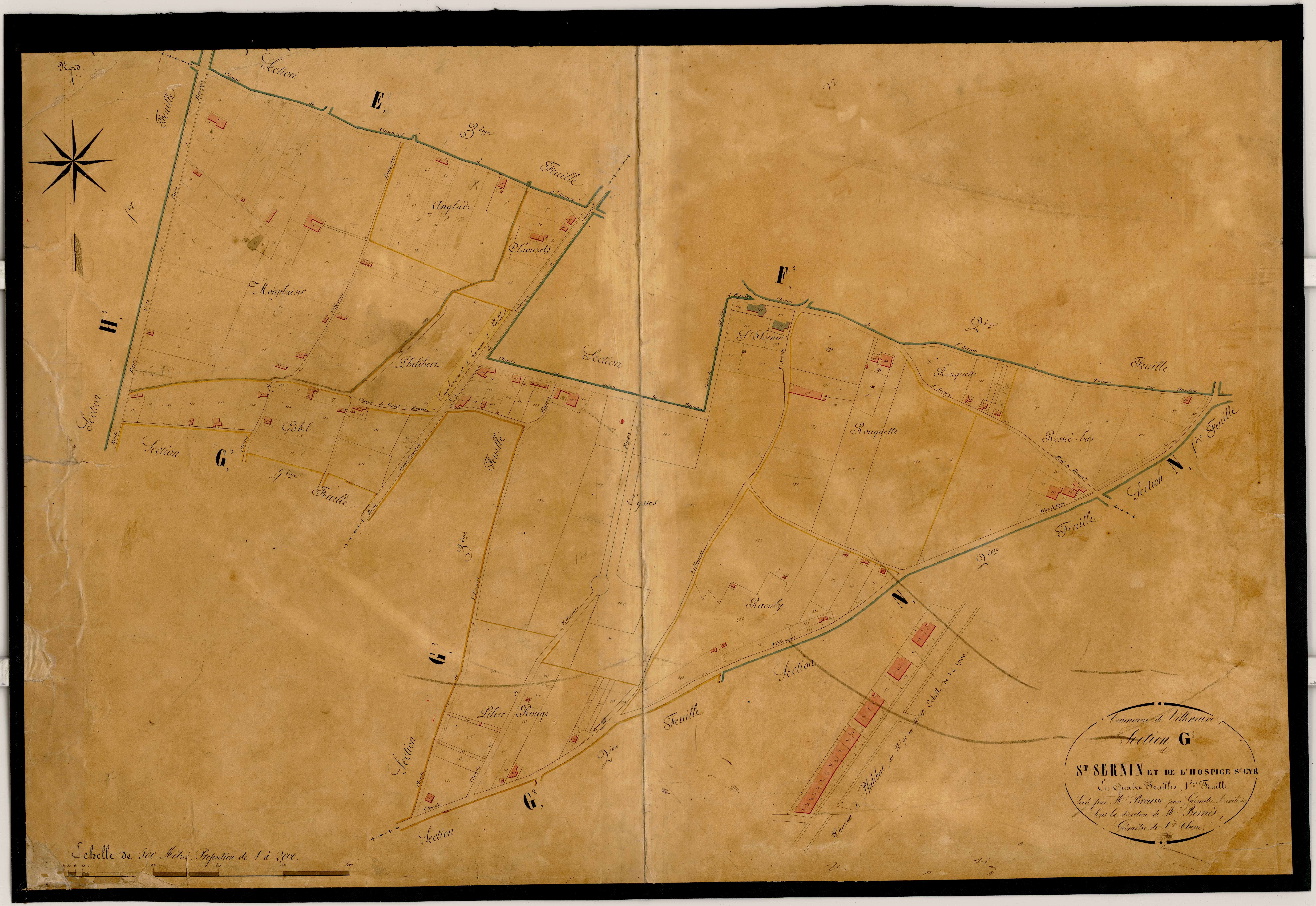 Plan napoléonien-G2 Saint-Sernin et Hospice Saint-Cyr, Villeneuve-sur-Lot