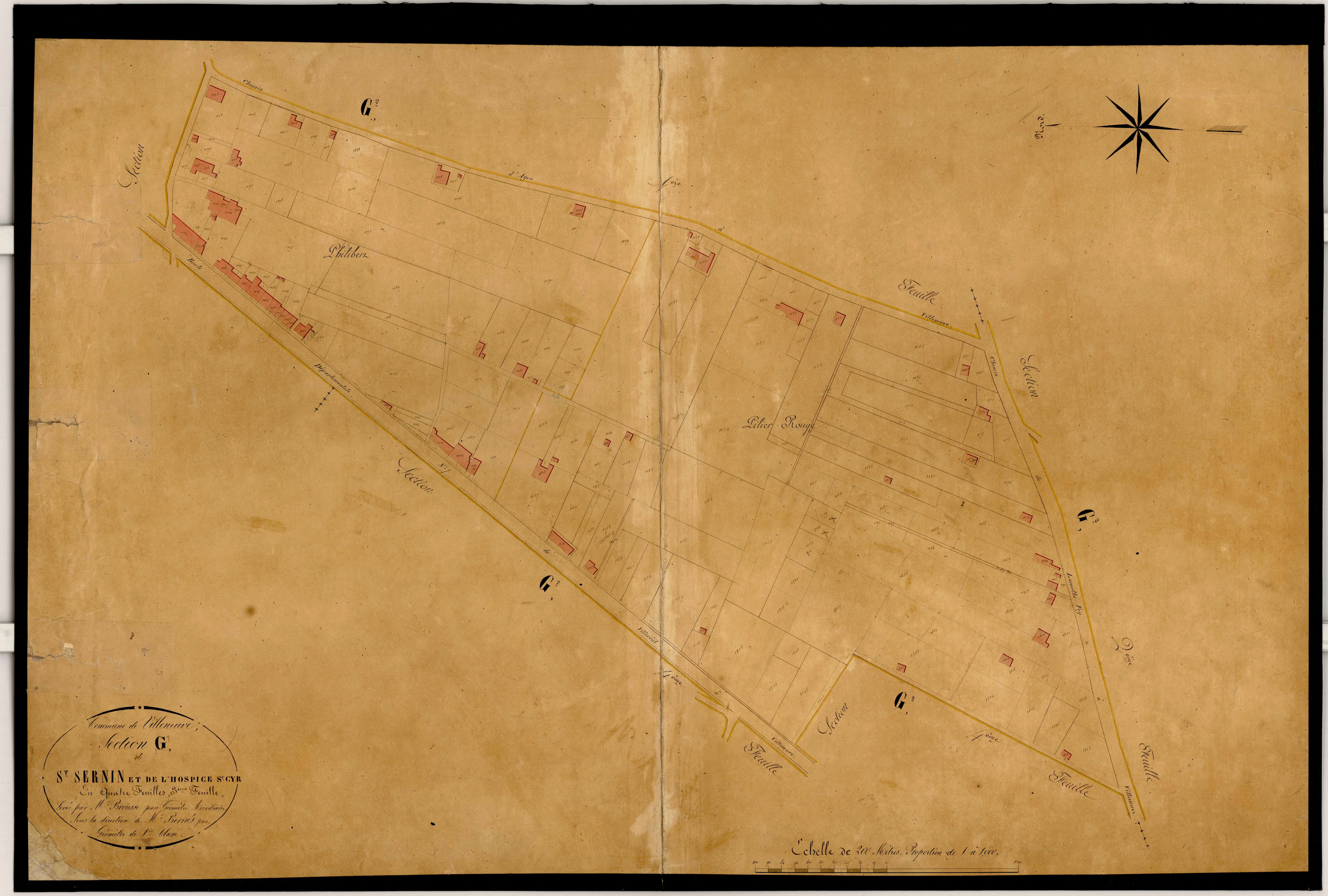 Plan napoléonien-G2 Saint-Sernin et Hospice Saint-Cyr, Villeneuve-sur-Lot