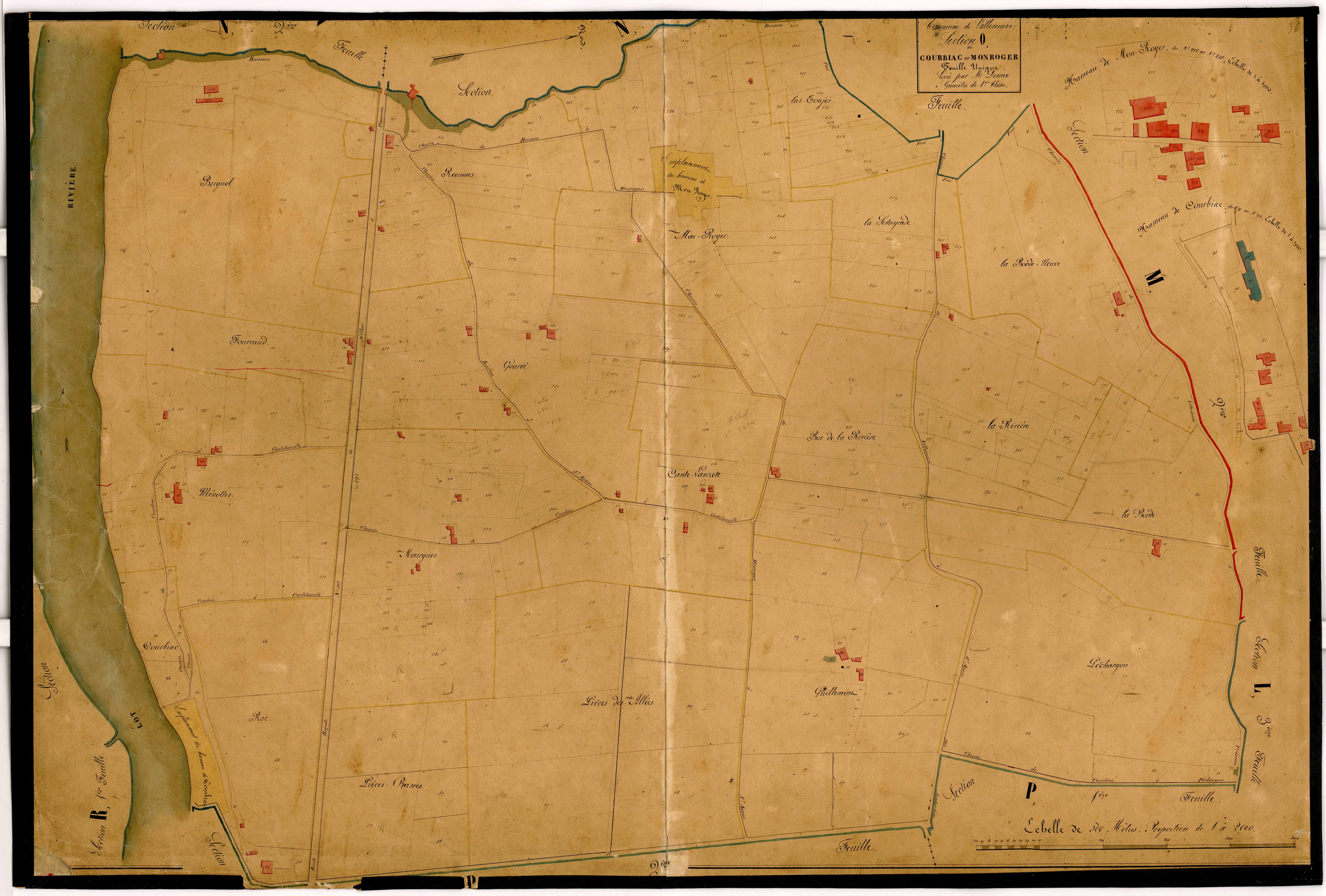 Plan napoléonien-O Courbiac et Montroger, Villeneuve-sur-Lot