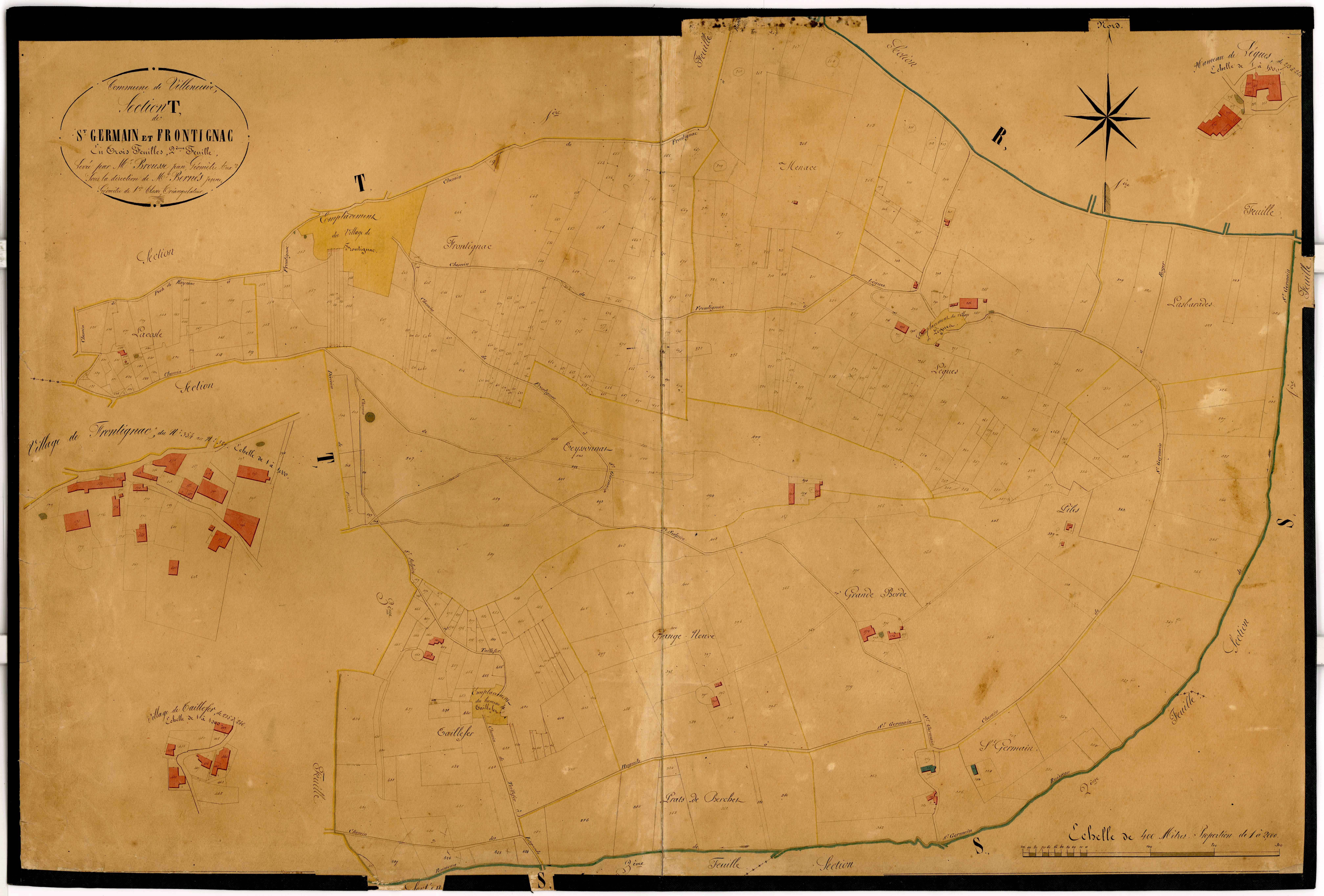 Plan napoléonien-T Saint-Germain et Frontignac, Villeneuve-sur-Lot