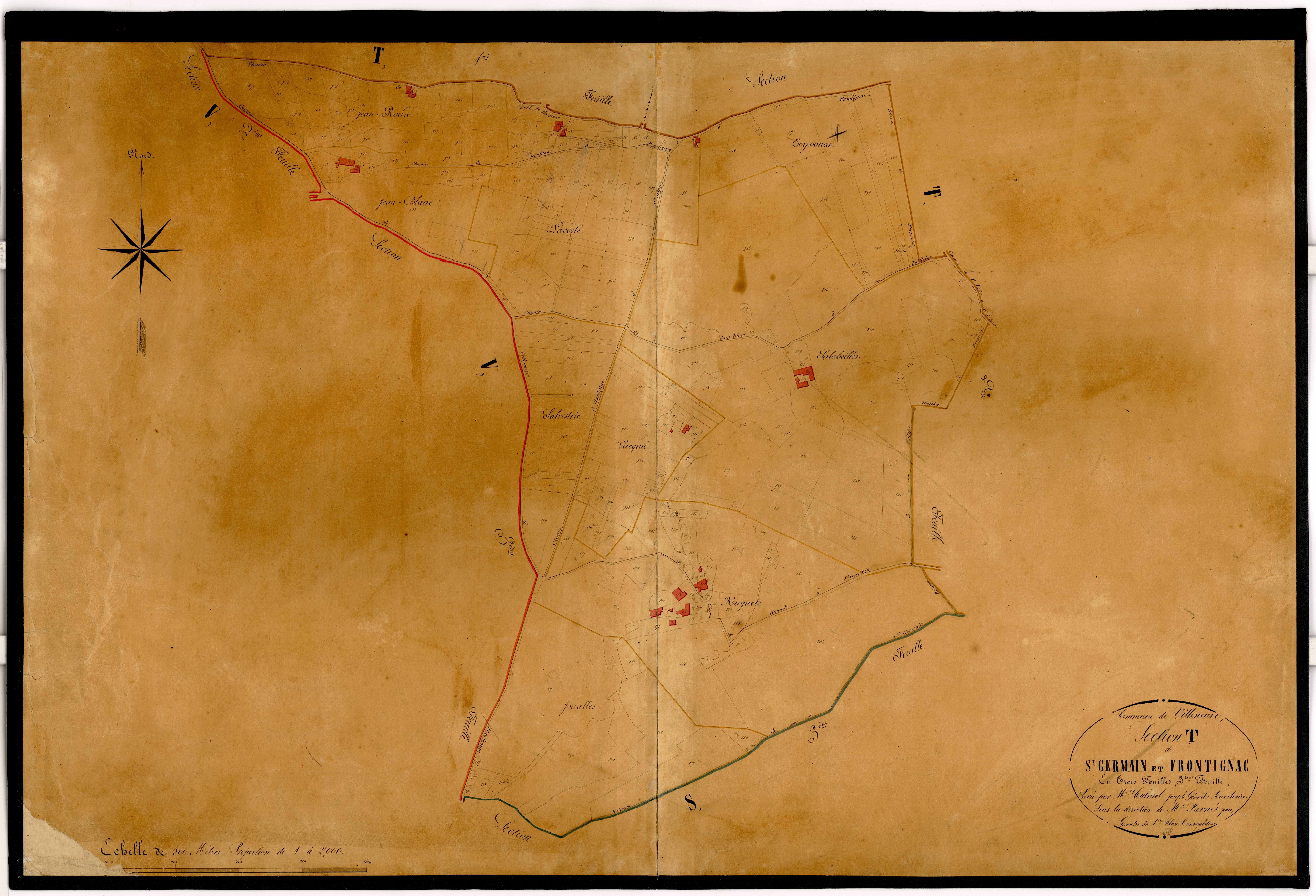 Plan napoléonien-T Saint-Germain et Frontignac, Villeneuve-sur-Lot