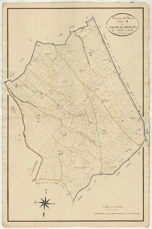 Plan primitif, atlas-B, 1ère feuille Pech-de-Duran, Villeneuve-sur-Lot