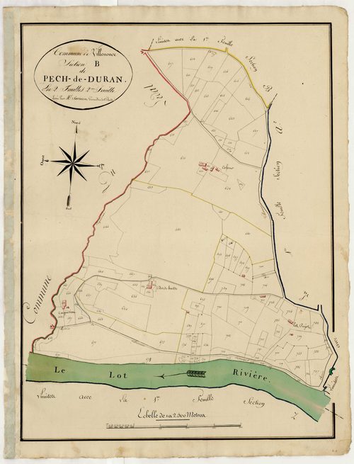 Plan primitif, atlas-B, 2ème feuille Pech-de-Duran, Villeneuve-sur-Lot