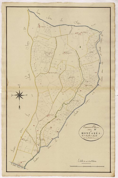 Plan primitif, atlas-B2, 2ème feuille Monfabés, Villeneuve-sur-Lot