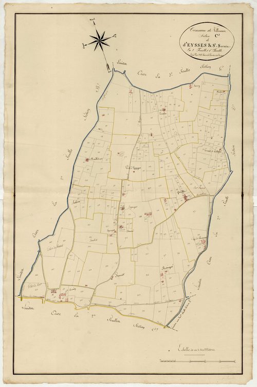 Plan primitif, atlas-C2, 1ère feuille Eysses et Saint-Sernin, Villeneuve-sur-Lot