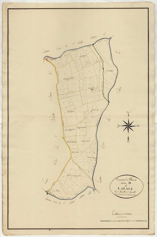 Plan primitif, atlas-D, 1ère feuille Lafage, Villeneuve-sur-Lot