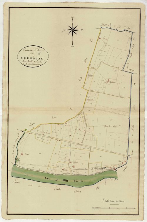 Plan primitif, atlas-E2, 2ème feuille Courbiac, Villeneuve-sur-Lot