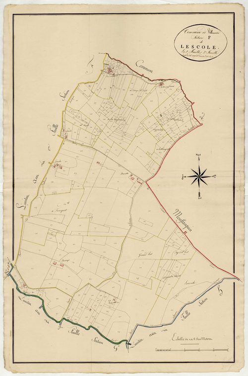 Plan primitif, atlas-F, 2ème feuille Lescole, Villeneuve-sur-Lot