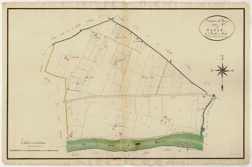 Plan primitif, atlas-F2, 1ère feuille Gajac, Villeneuve-sur-Lot