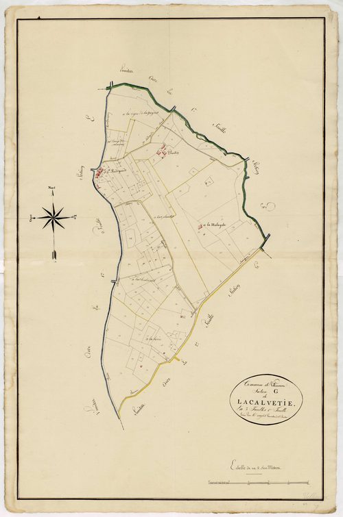 Plan primitif, atlas-G, 1ère feuille Lacalvetie, Villeneuve-sur-Lot