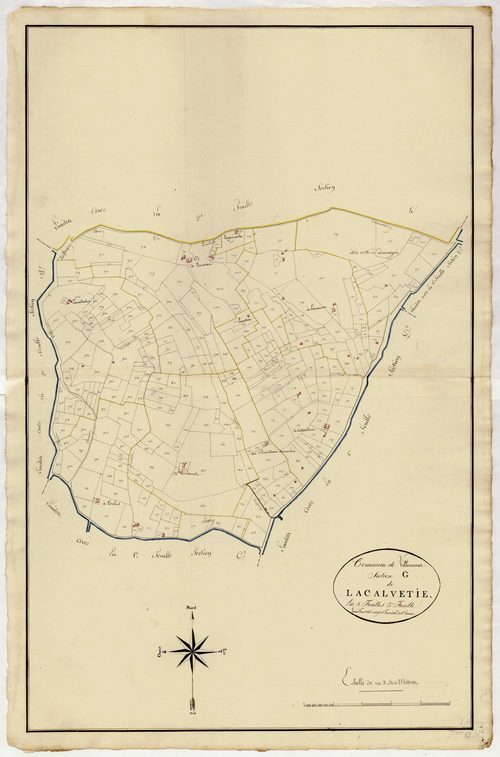 Plan primitif, atlas-G, 3ème feuille Lacalvetie, Villeneuve-sur-Lot