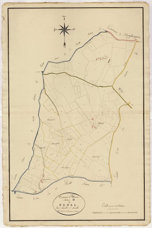 Plan primitif, atlas-H, 1ère feuille Rebel, Villeneuve-sur-Lot