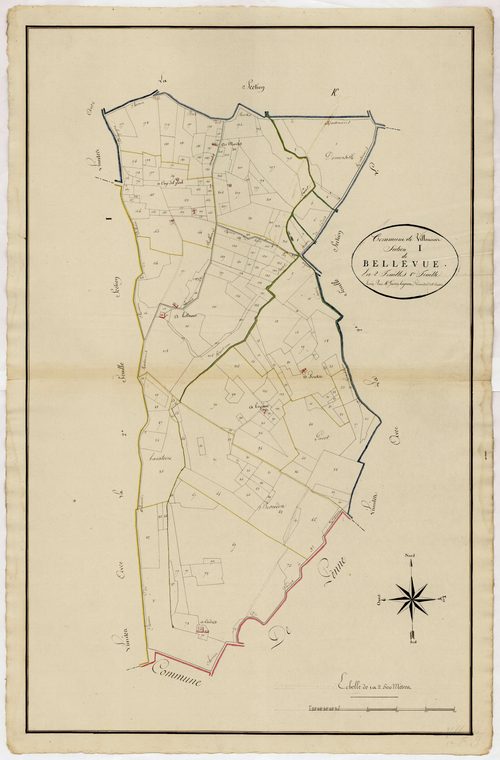 Plan primitif, atlas-I, 1ère feuille Bellevue, Villeneuve-sur-Lot