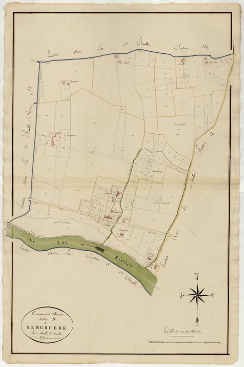 Plan primitif, atlas-N, 2ème feuille Sangruère, Villeneuve-sur-Lot