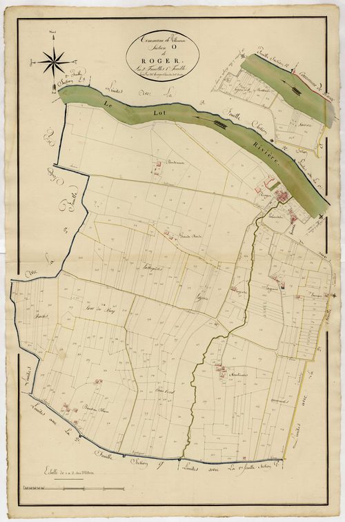 Plan primitif, atlas-O, 1ère feuille Roger, Villeneuve-sur-Lot