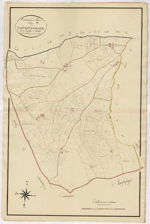 Plan primitif, atlas-P, 2ème feuille Lacastagnade, Villeneuve-sur-Lot