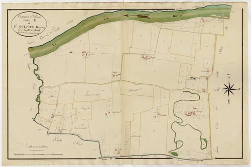 Plan primitif, atlas-R, 1ère feuille Saint-Sulpice-Rive-Lot, Villeneuve-sur-Lot