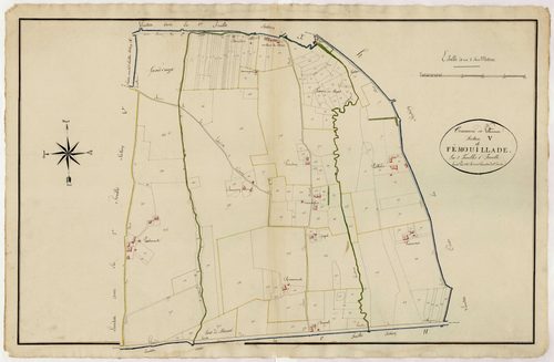 Plan primitif, atlas-V, 1ère feuille Fémouillade, Villeneuve-sur-Lot