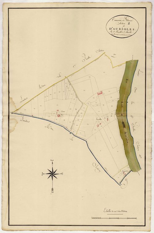 Plan primitif, atlas-Z, 2ème feuille D’Aurioles, Villeneuve-sur-Lot