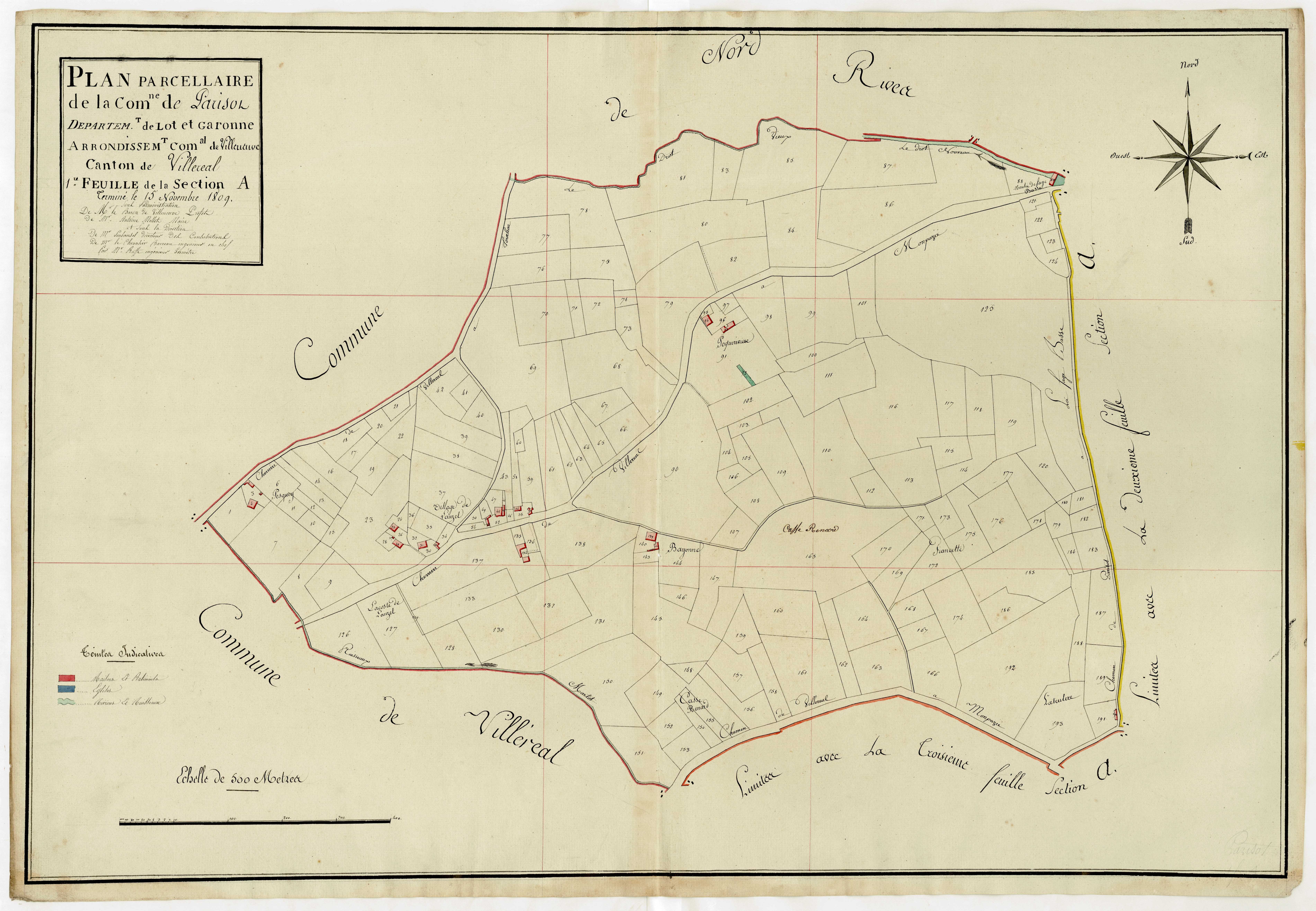 Plan primitif, atlas-A1 Laplaine, Parisot (voir Villeréal)