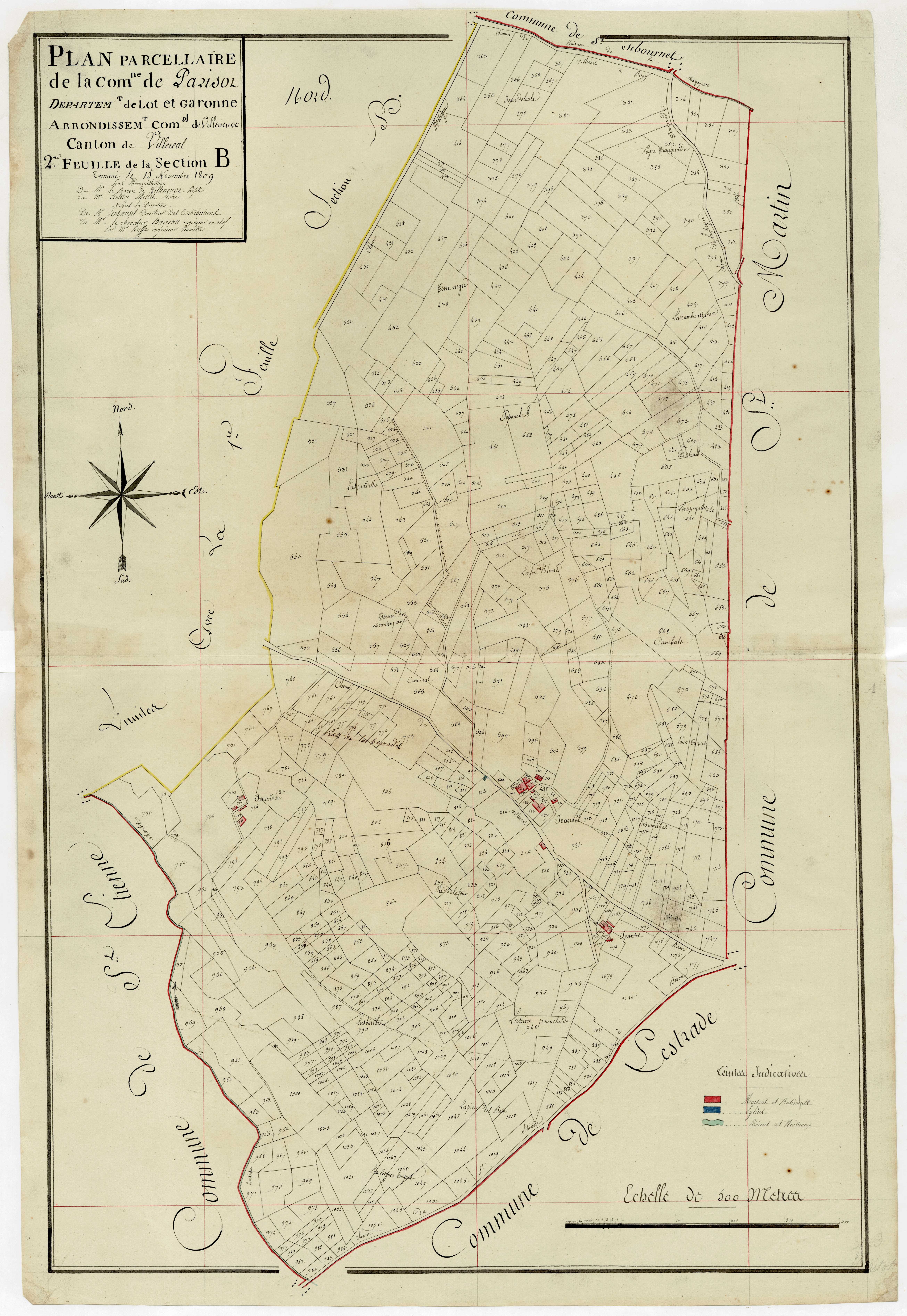 Plan primitif, atlas-B2 Tertre, Parisot (voir Villeréal)