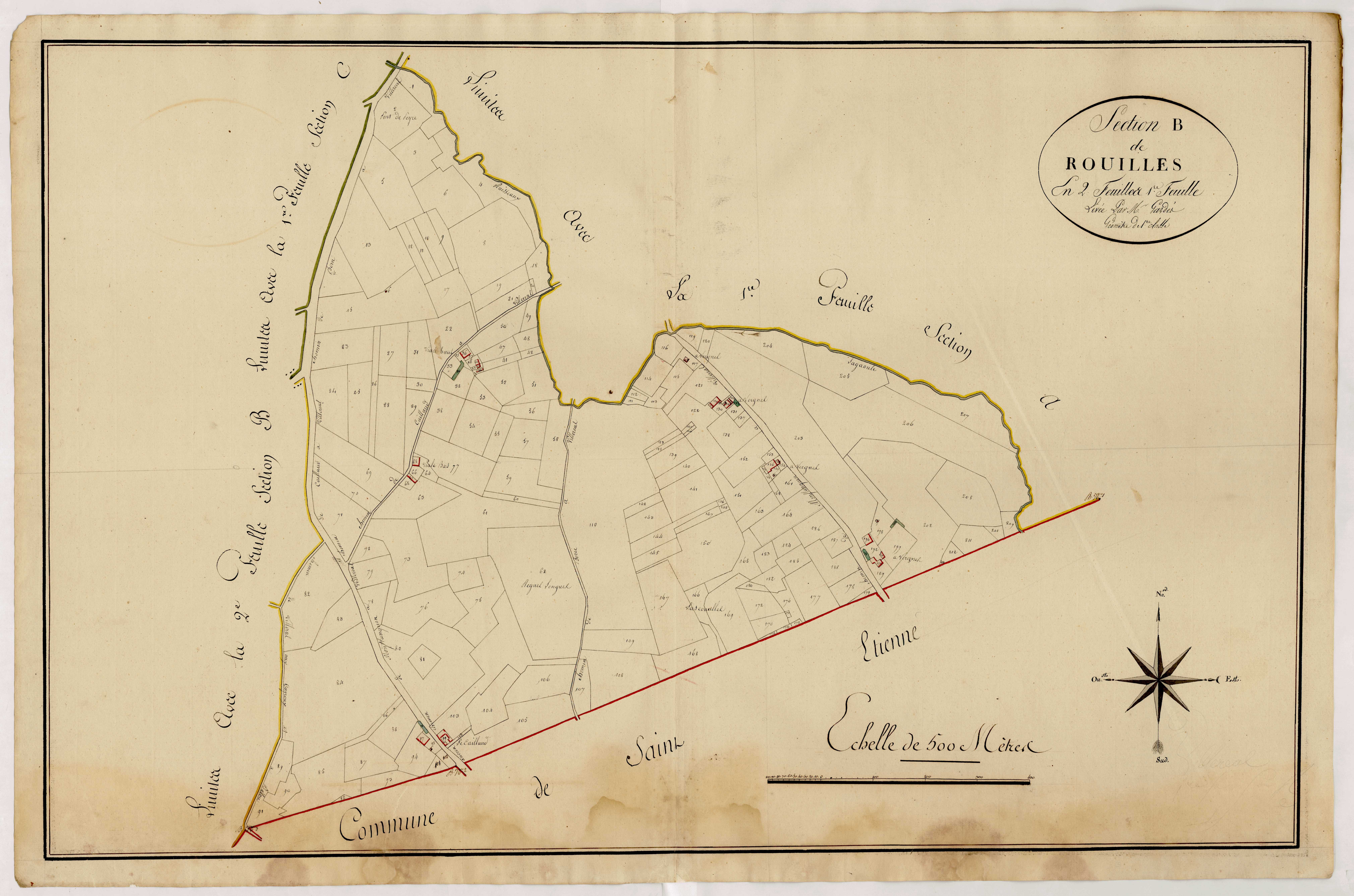 Plan primitif, atlas-B1 Rouelles, Villeréal