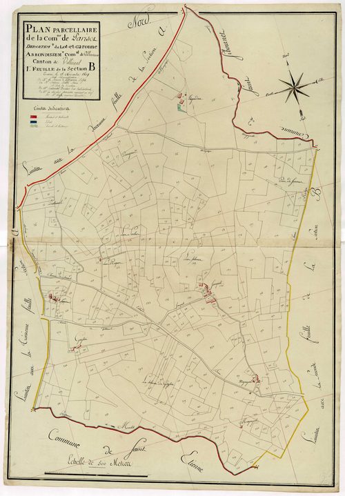 Plan primitif, atlas-B1 Tertre, Parisot (voir Villeréal)