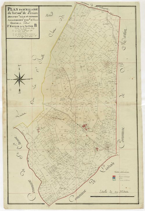 Plan primitif, atlas-B2 Tertre, Parisot (voir Villeréal)