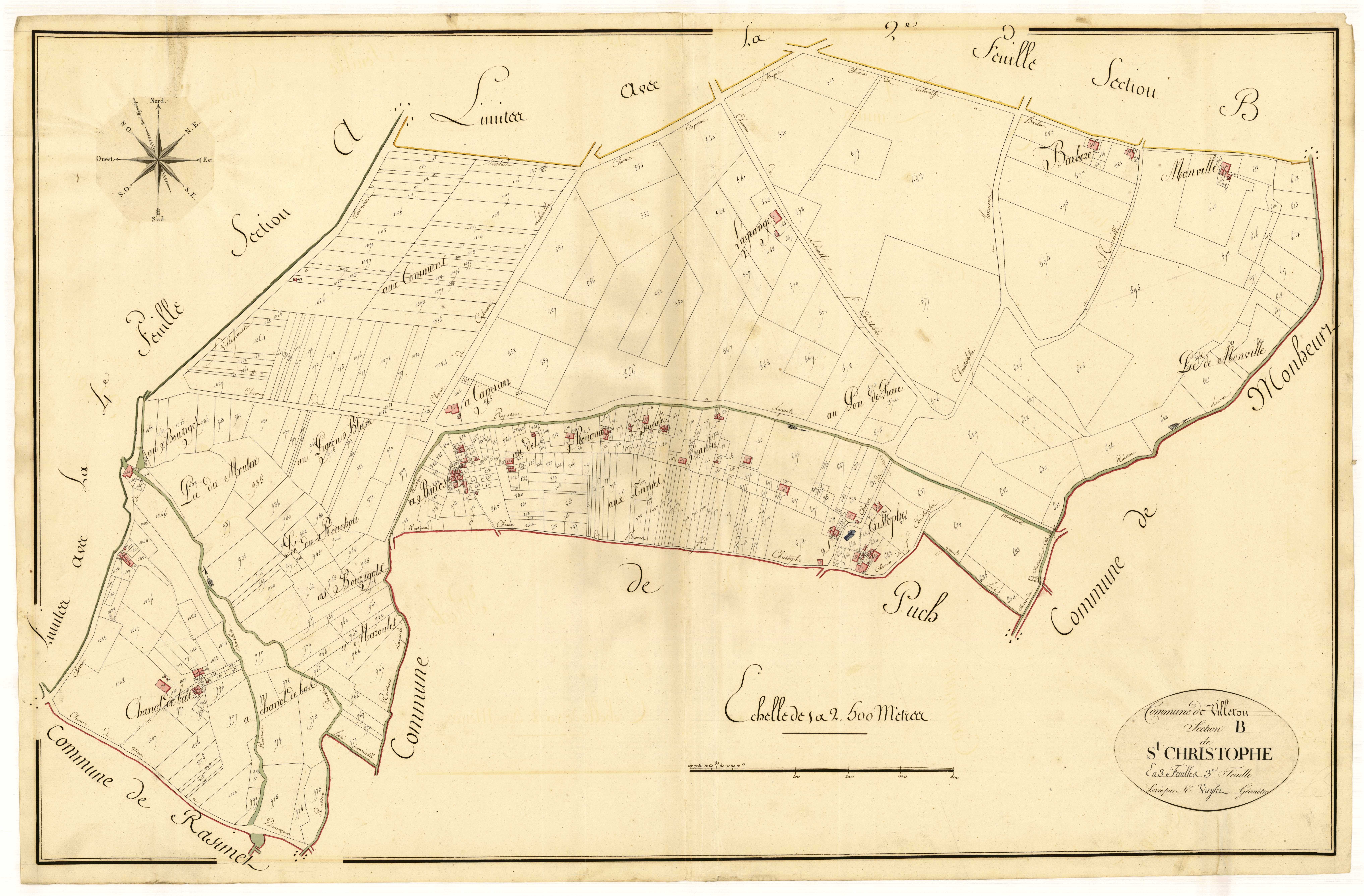 Plan primitif, atlas-B3 Saint-Christophe, Villeton