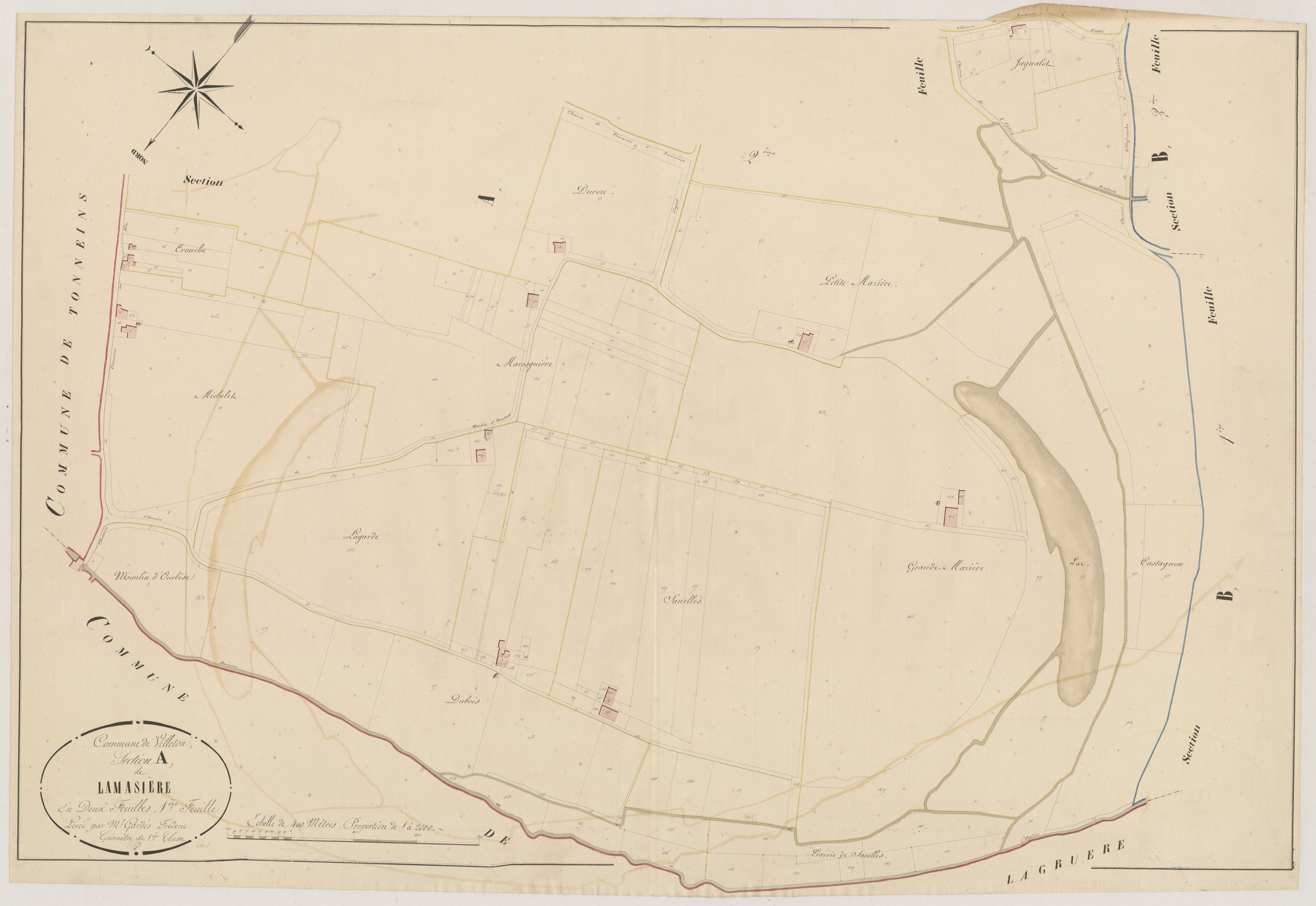 Plan napoléonien, atlas-A1 Lamasière, Villeton