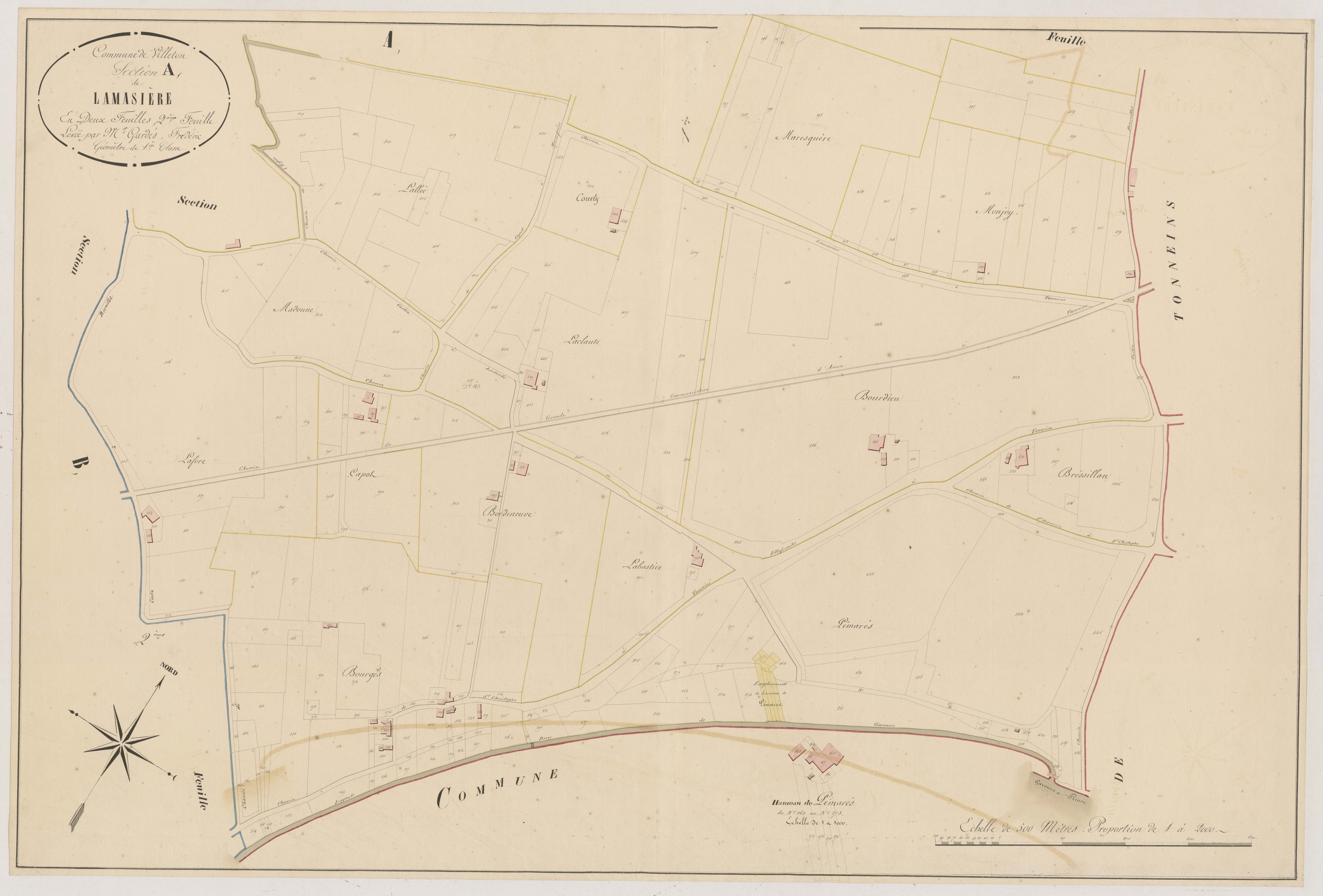 Plan napoléonien, atlas-A2 Lamasière, Villeton