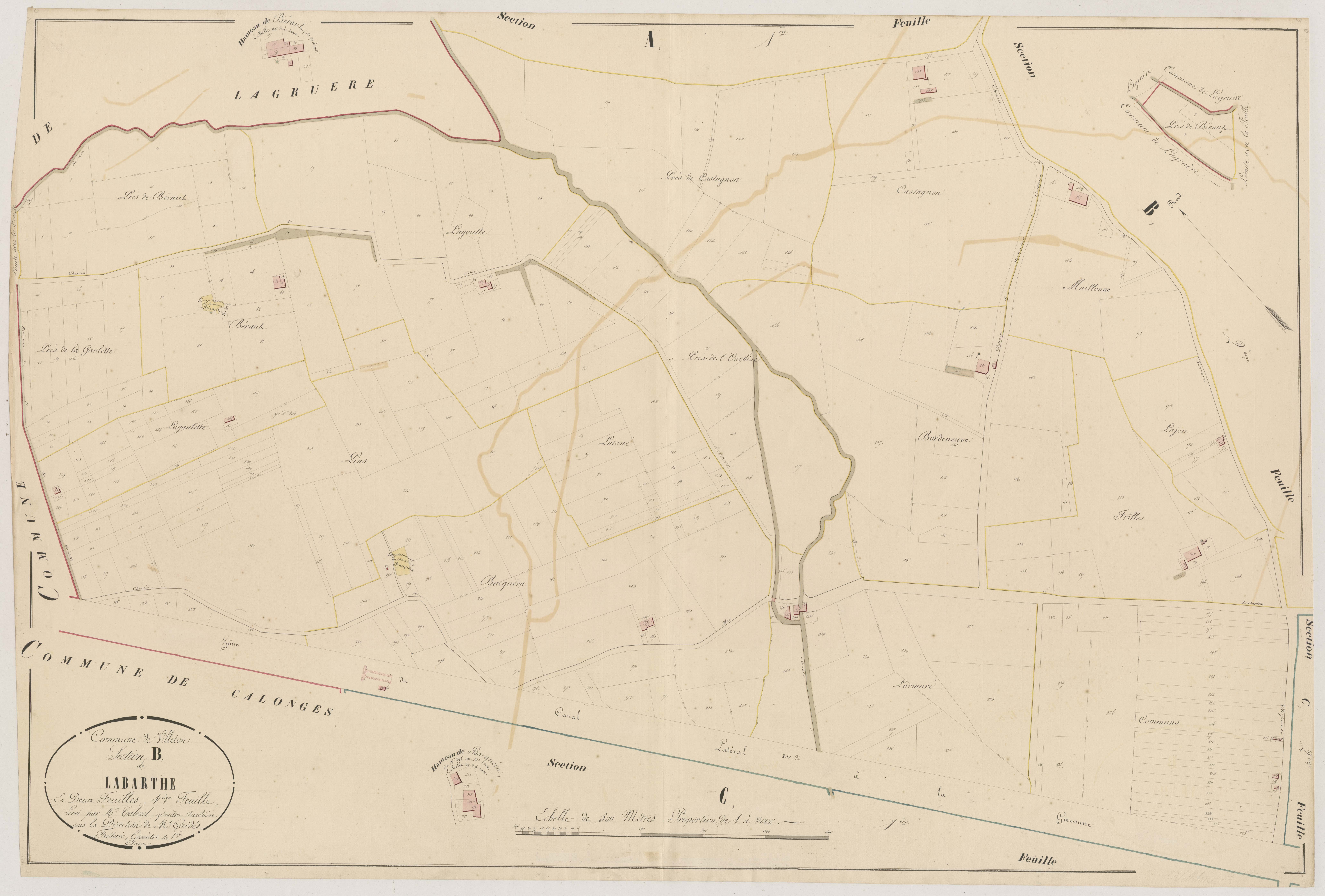 Plan napoléonien, atlas-B1 Labarthe, Villeton