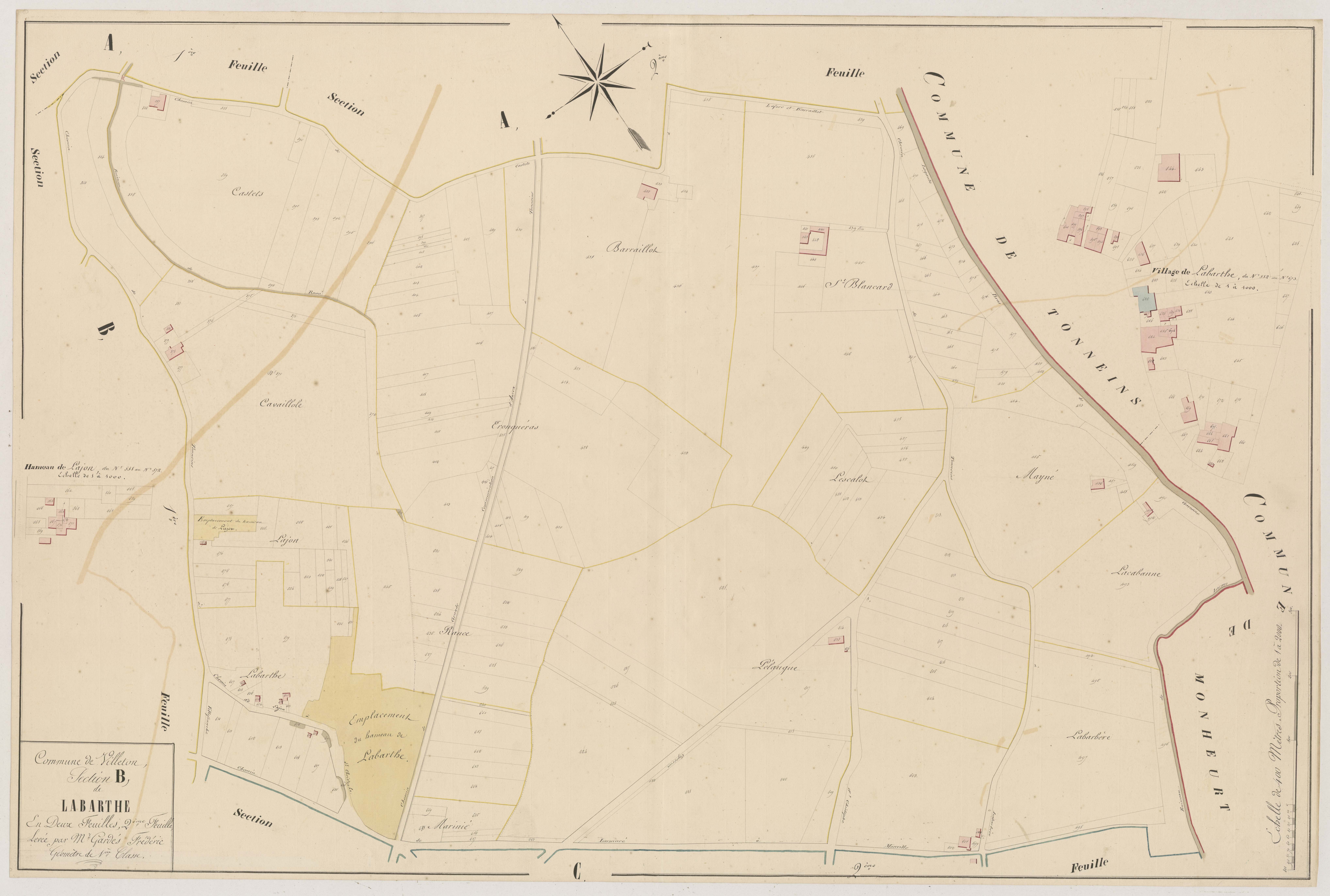 Plan napoléonien, atlas-B2 Labarthe, Villeton