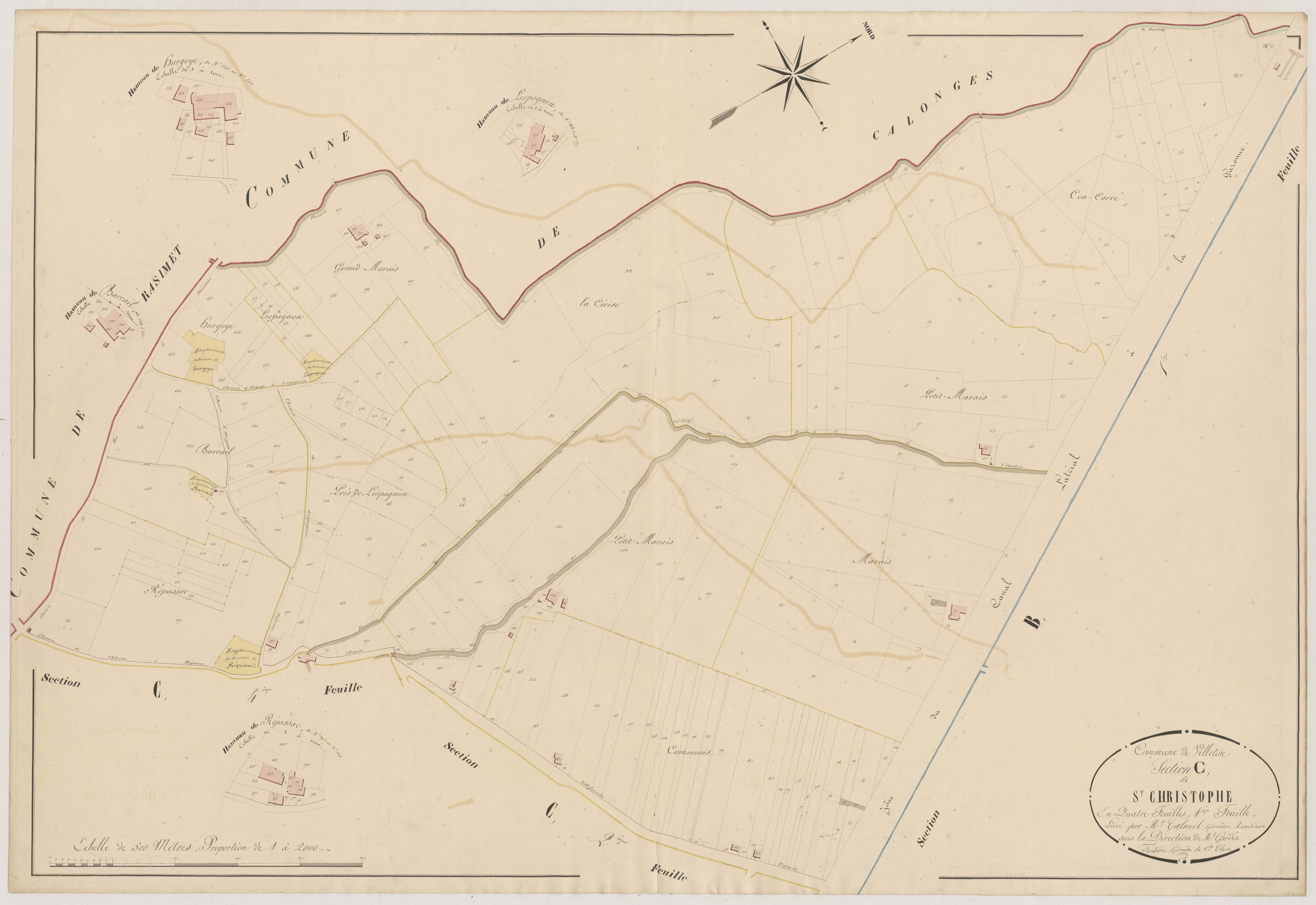 Plan napoléonien, atlas-C1 Saint-Christophe, Villeton