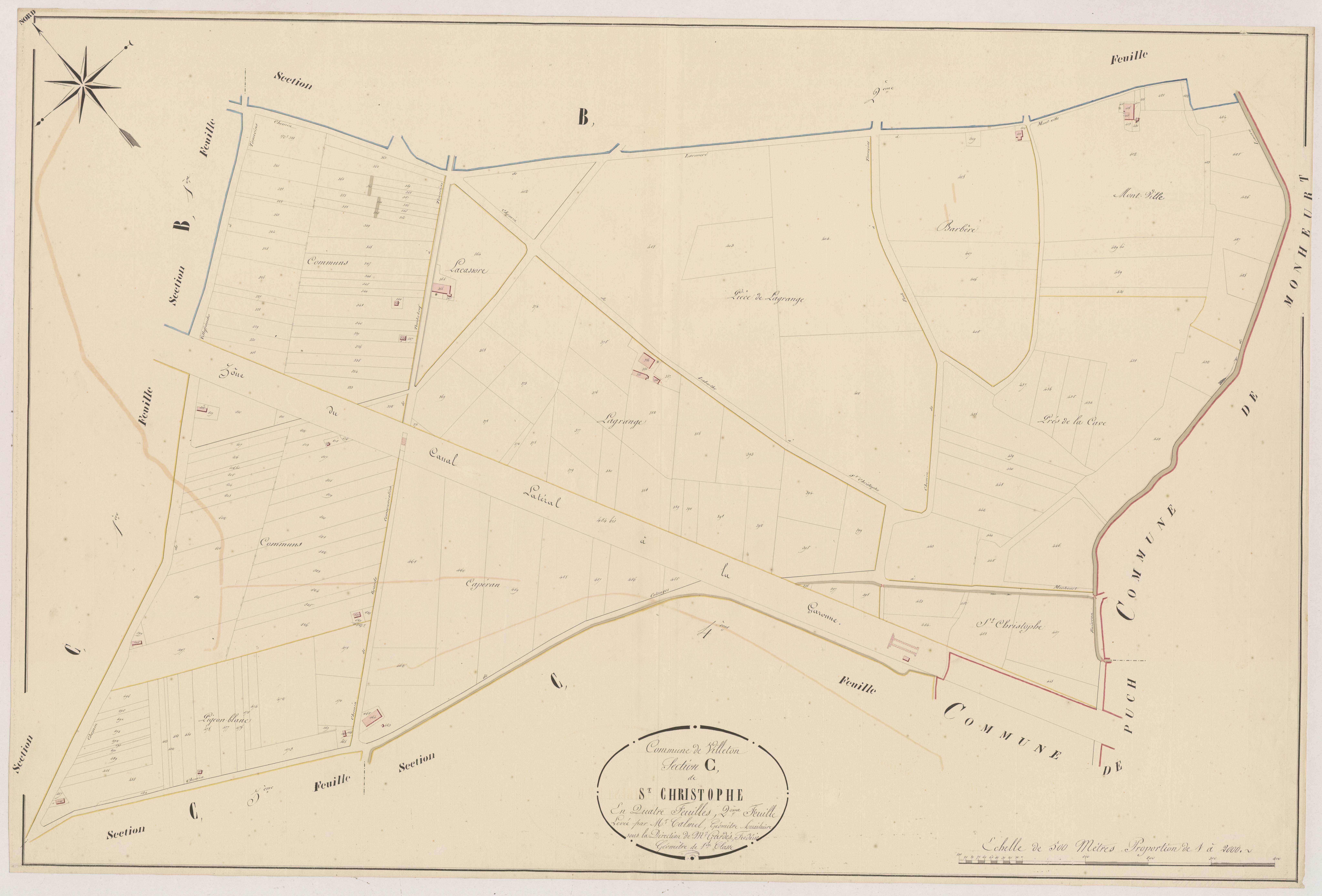 Plan napoléonien, atlas-C2 Saint-Christophe, Villeton