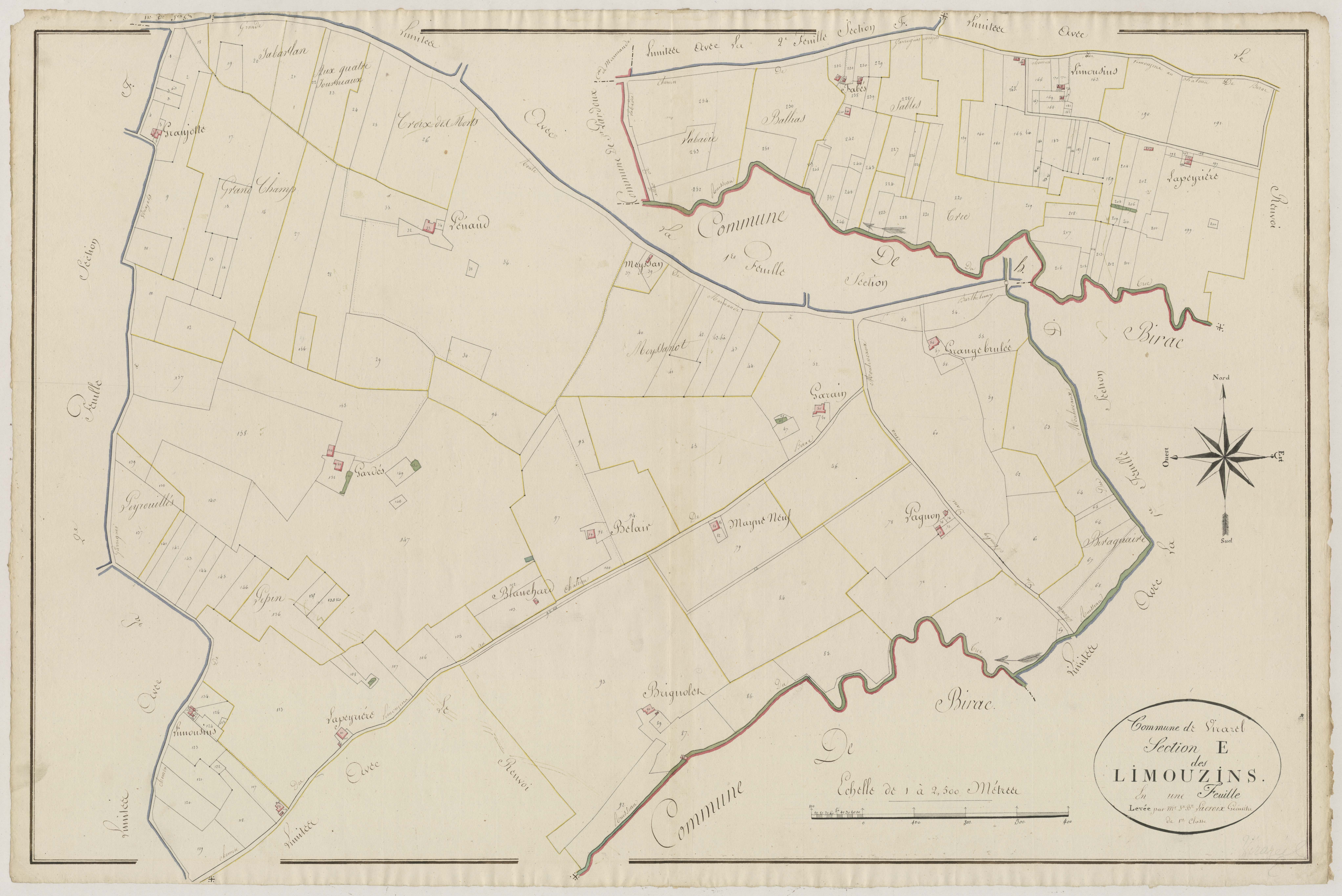 Plan primitif, atlas-E Les Limousins, Virazeil