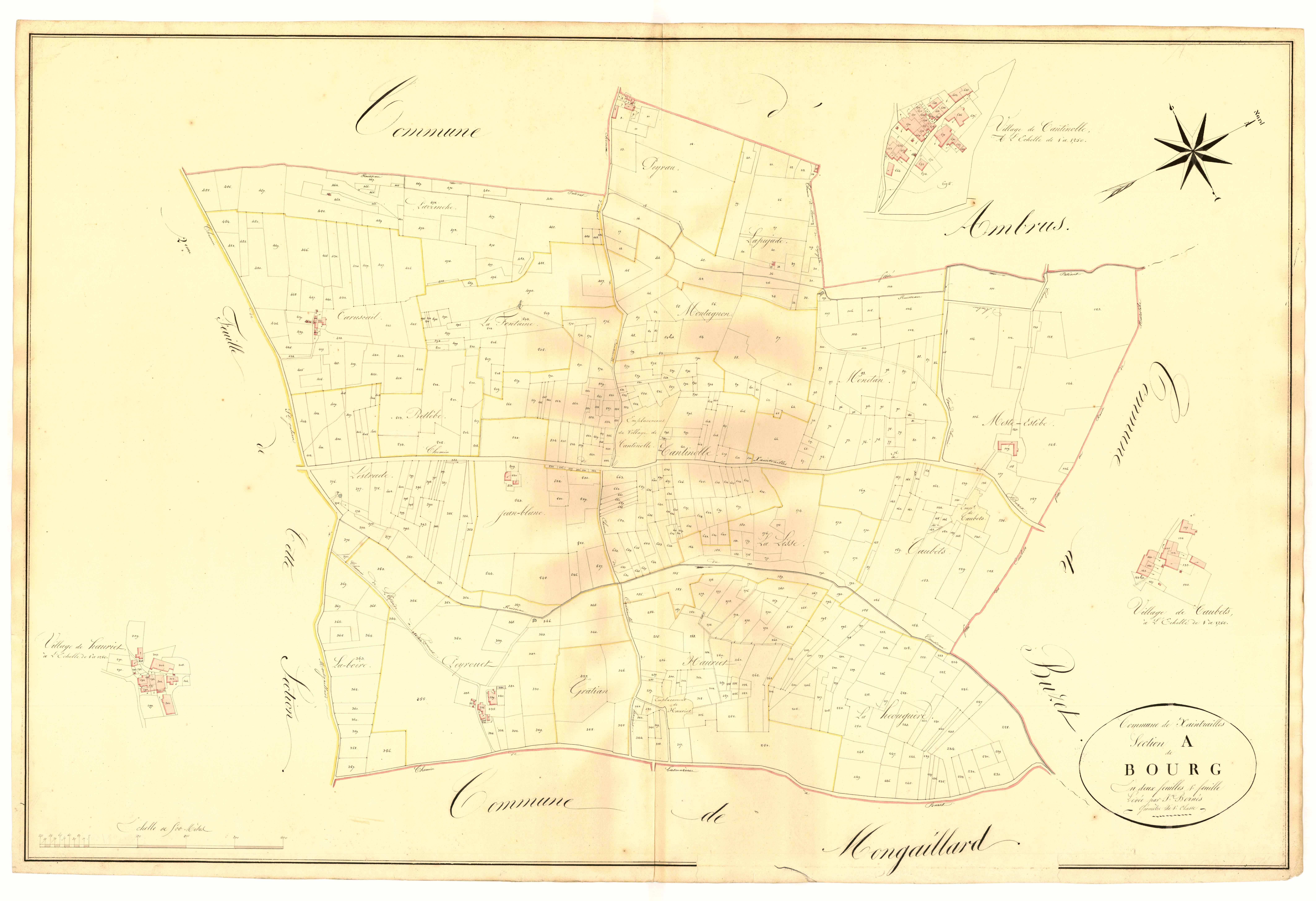 Plan napoléonien, atlas-A1 Bourg, Xaintrailles