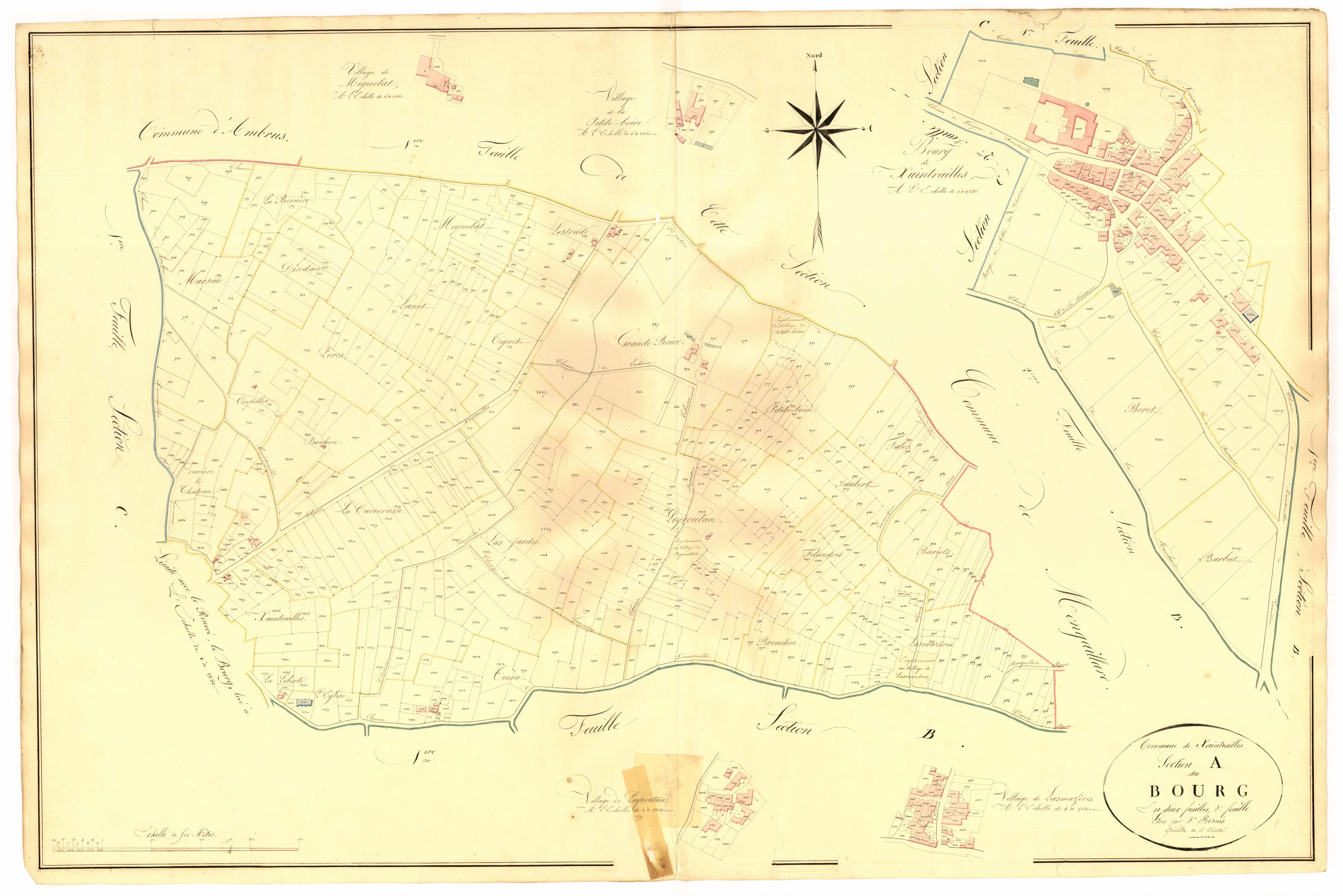 Plan napoléonien, atlas-A2 Bourg, Xaintrailles