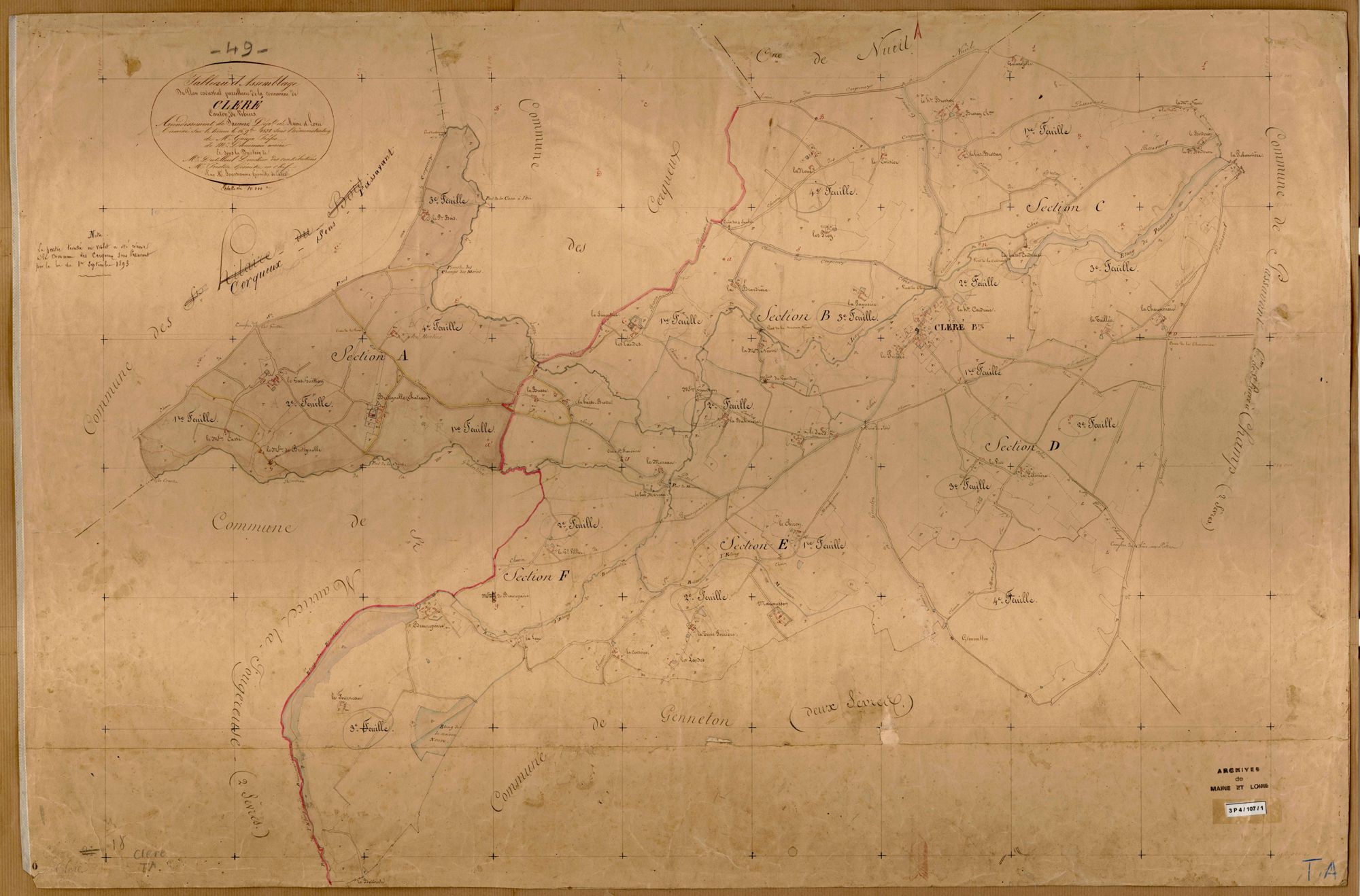 Cléré-sur-Layon Tableau d’assemblage