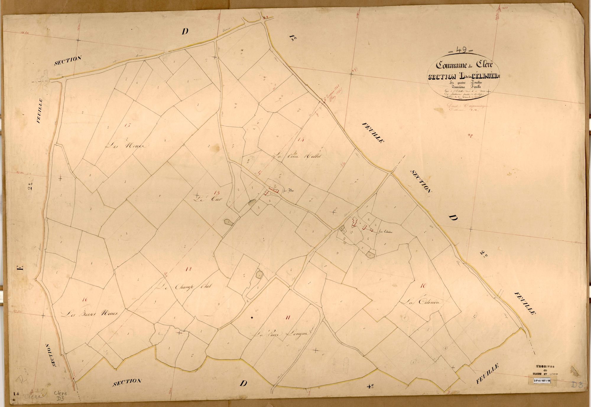 Cléré-sur-Layon D 3 de la Célinière