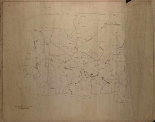Plan des parcelles comprises entre Louvigné, Soulgé et Bazougers.