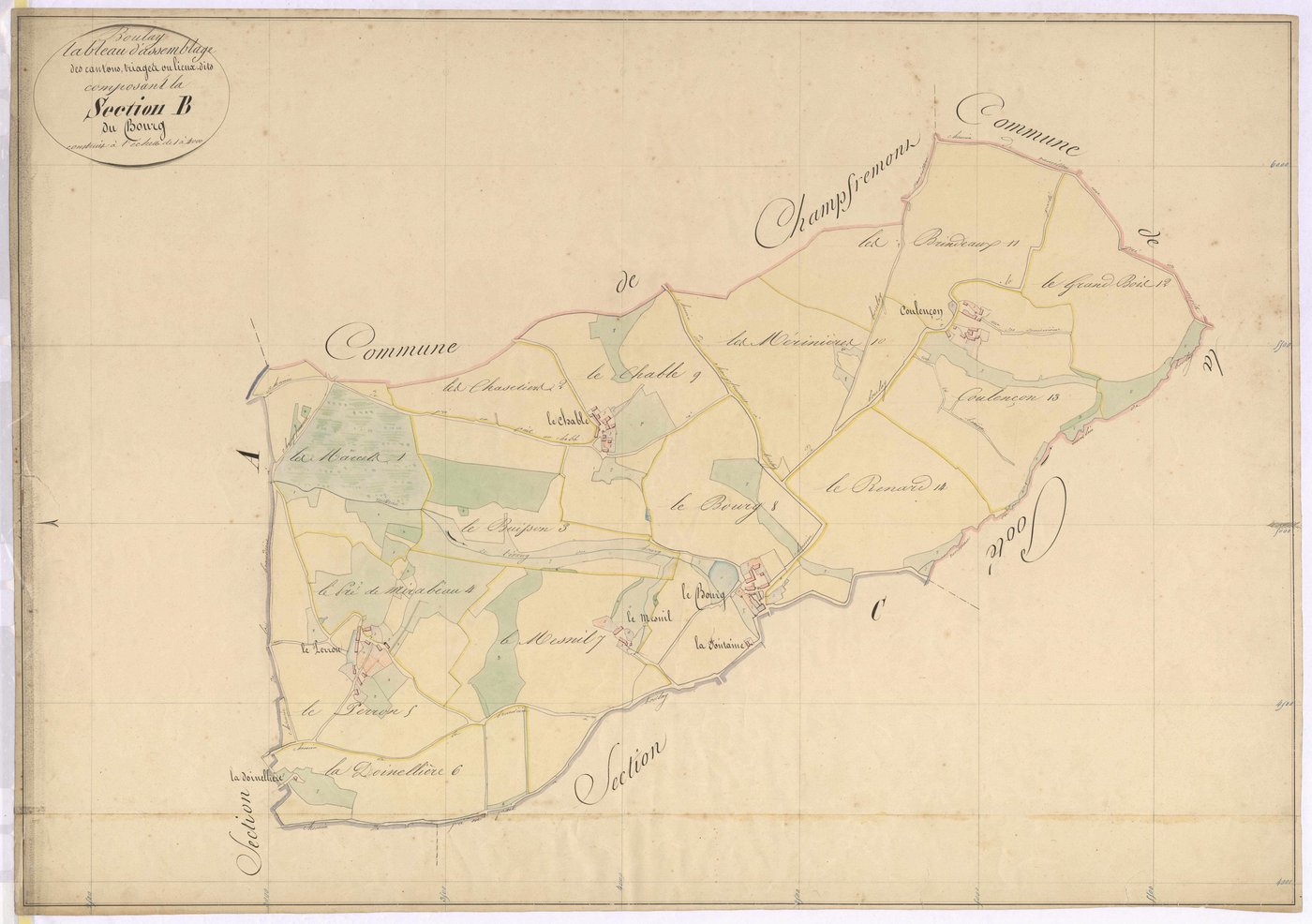 Tableau d'assemblage section B - Bourg (le)