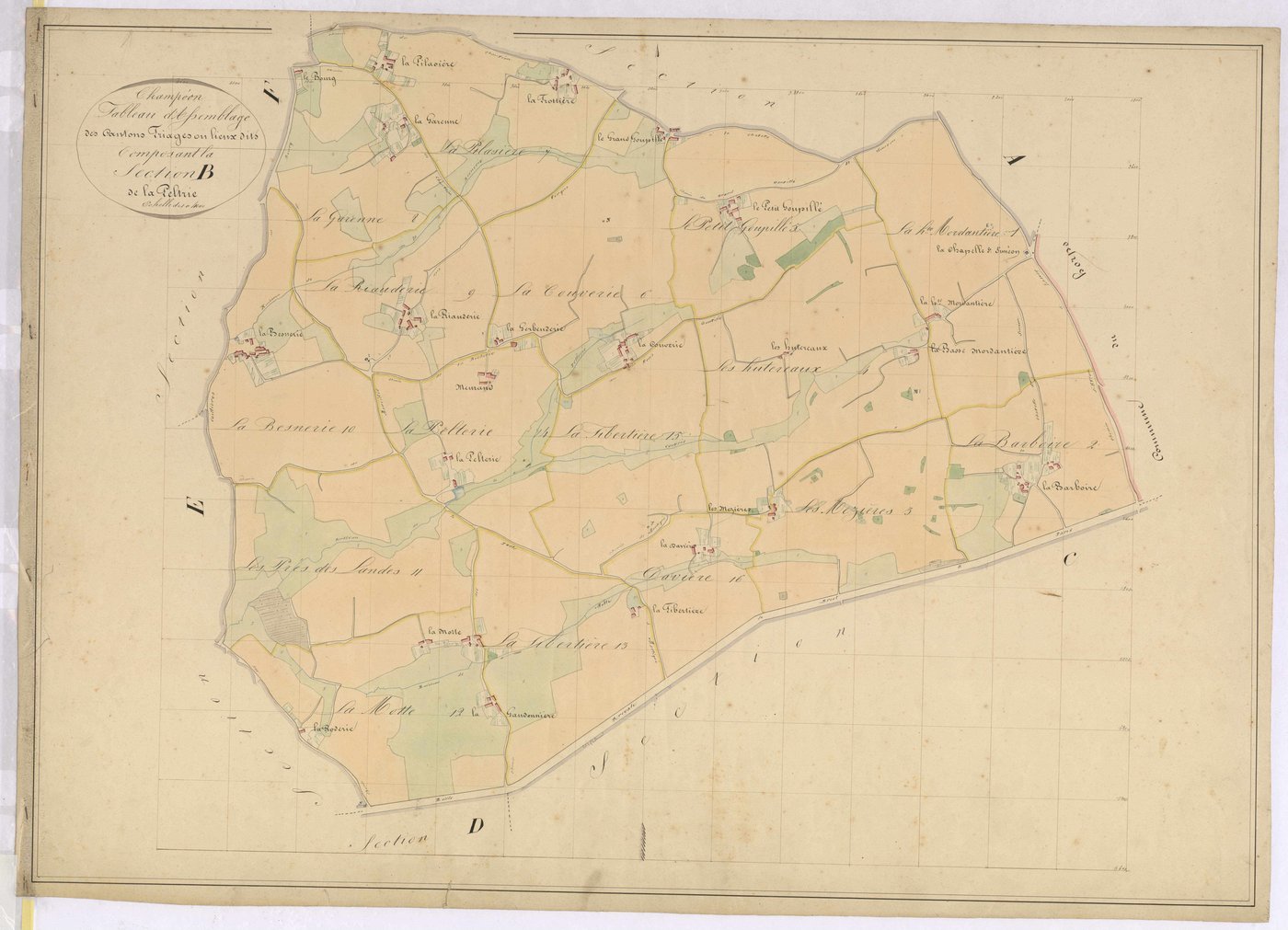 Tableau d'assemblage section B - Pelterie (la)