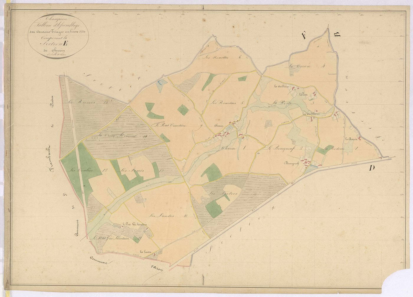 Tableau d'assemblage section E - Churin (le)