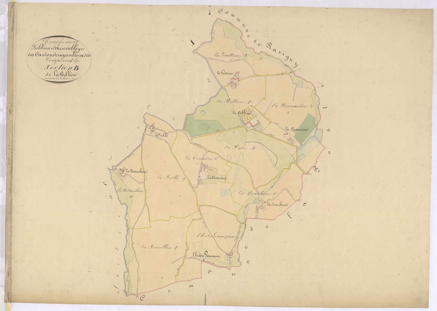 Tableau d'assemblage section B - Bellière (la)