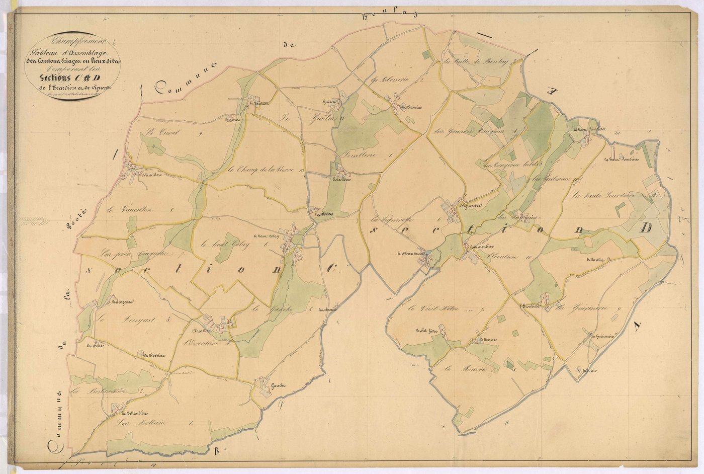 Tableau d'assemblage sections C et D - Ezardière (l')