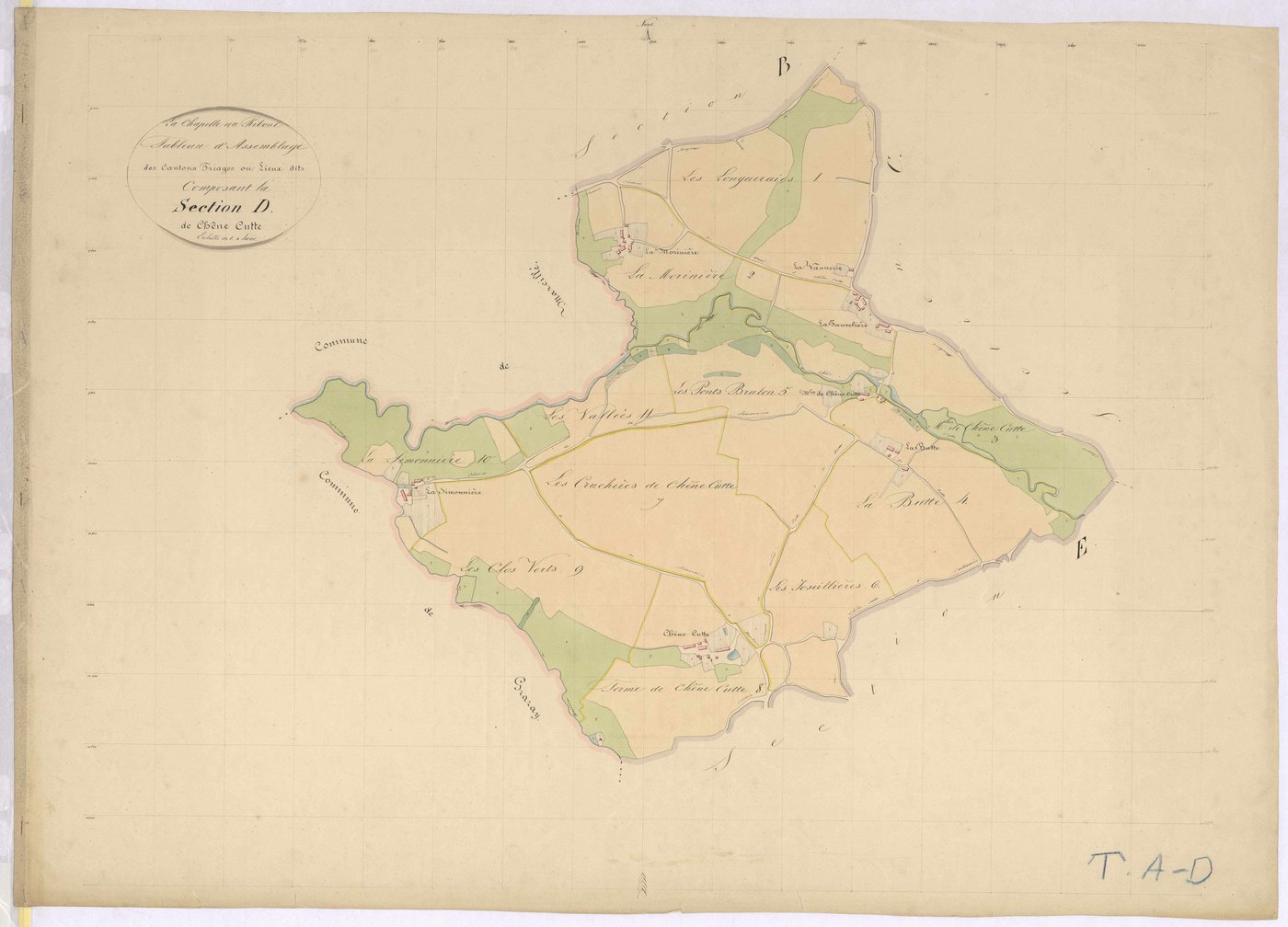 Tableau d'assemblage section D - Chêne-Cutte