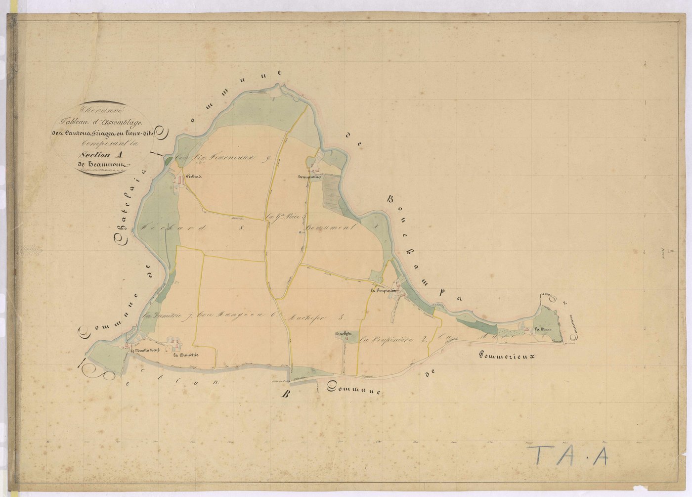 Tableau d'assemblage section A - Beaumont
