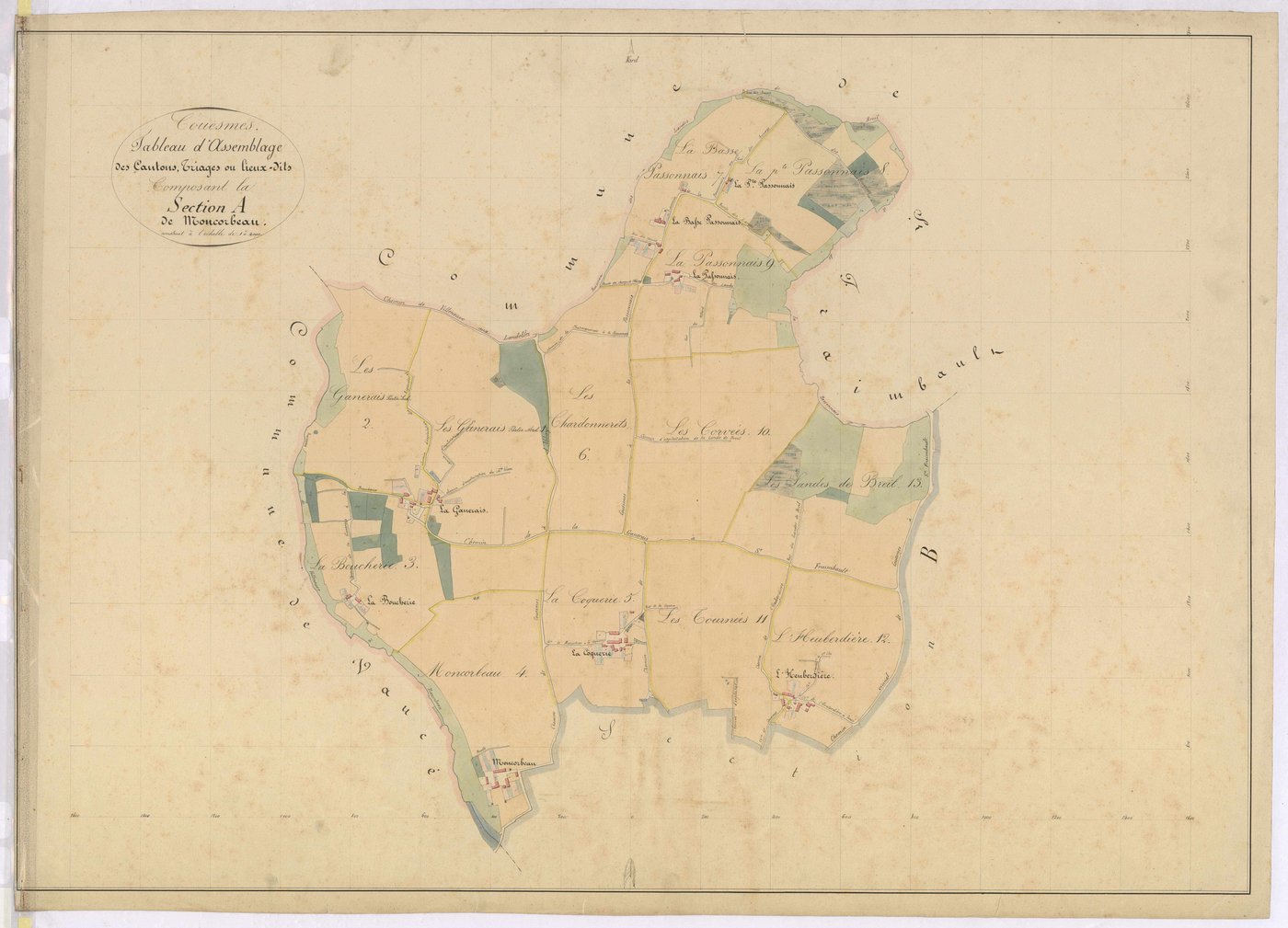Tableau d'assemblage section A - Moncorbeau