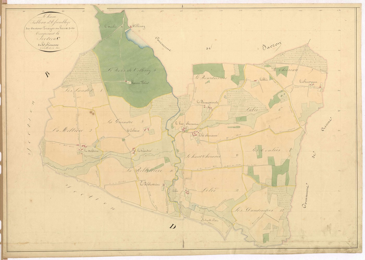 Tableau d'assemblage section C - Haut-Chérence (le)
